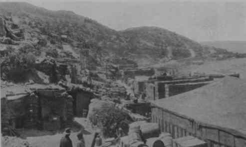 The crowded beach at ANZAC Cove